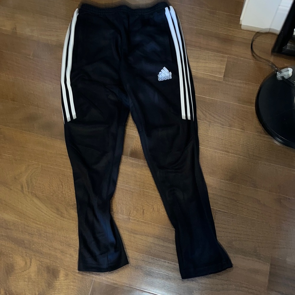 Adidas clima cool 3 stripe joggers sz 11-12 Y